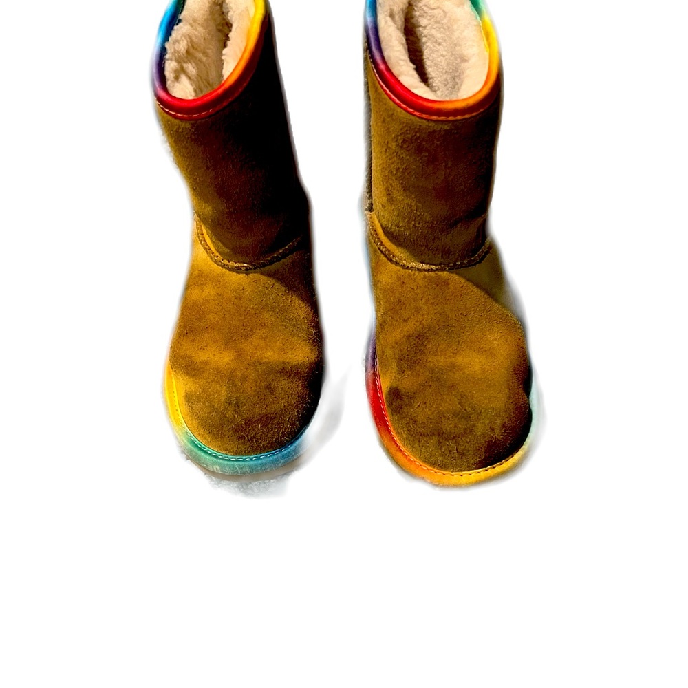 Uggs with rainbow soles.